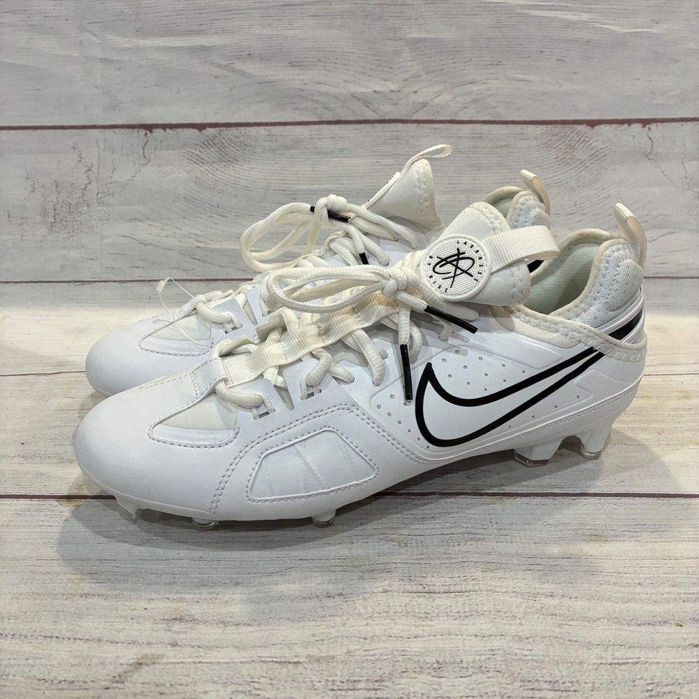 Nike Huarache 9 Varsity LAX Cleats Womens 8.5 White Black FD0090-101 Excellent